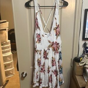 Free People White Floral Mini Dress